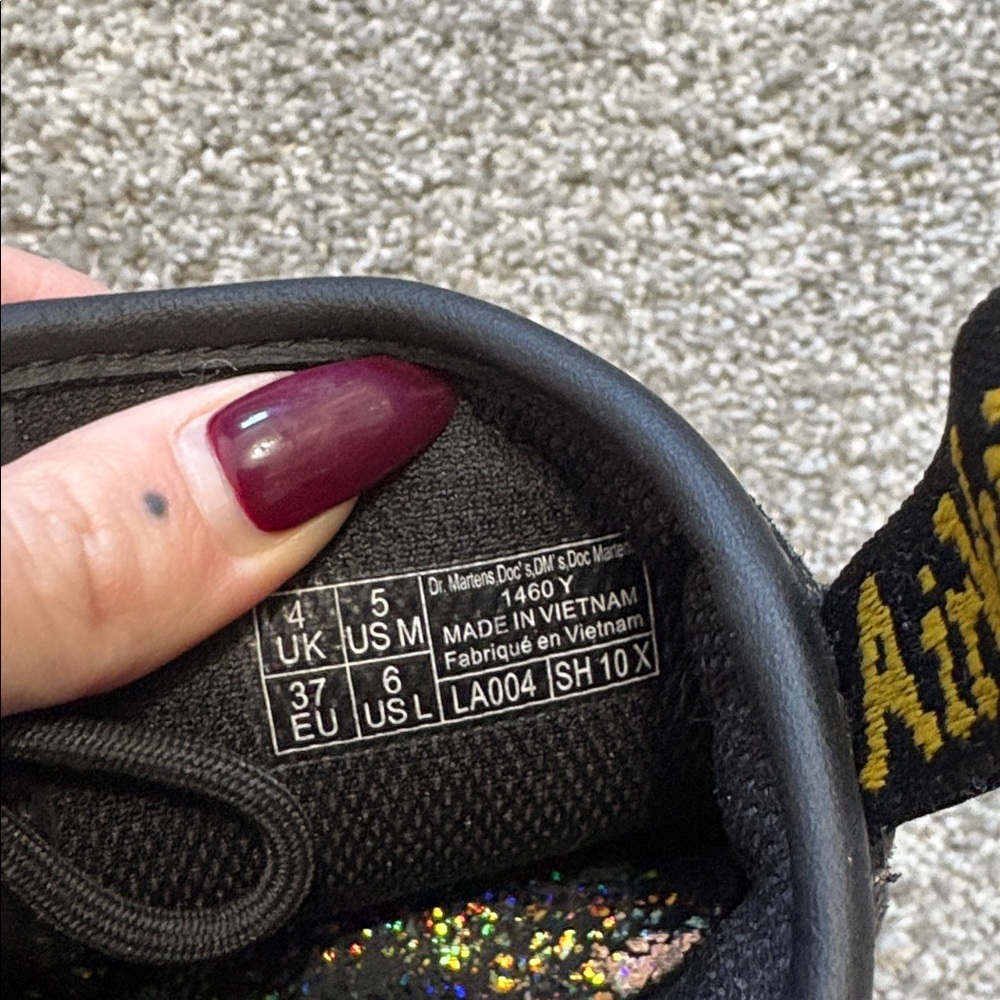 Like New Dr.Martens Crinkle Metallic Lace Up Boots - Picture 5 of 5